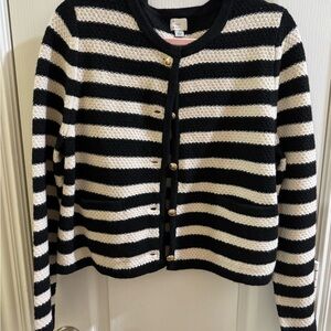 a new day Black and Cream Striped Cardigan